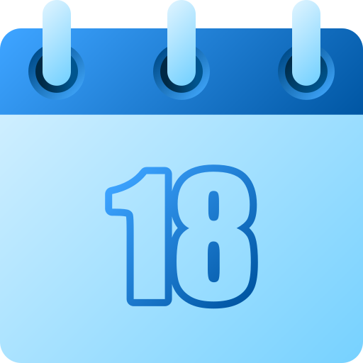 Number 18 Generic gradient fill icon