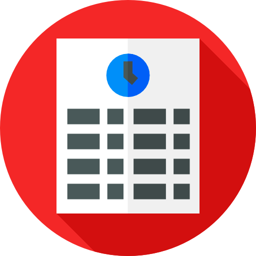Timetable Flat Circular Flat icon