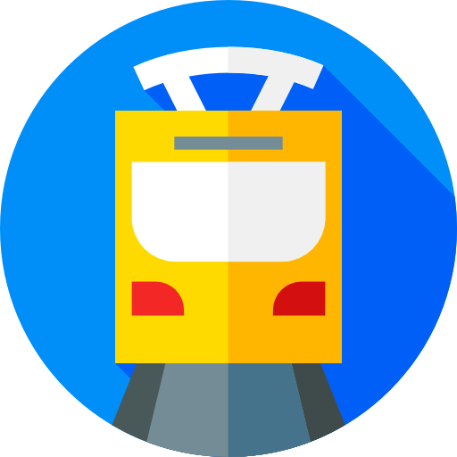 Tram Flat Circular Flat icon