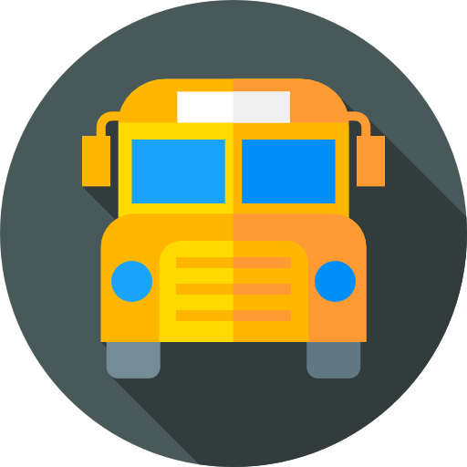 School bus Flat Circular Flat icon