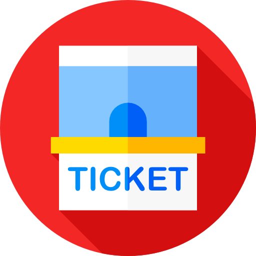 Ticket office Flat Circular Flat icon