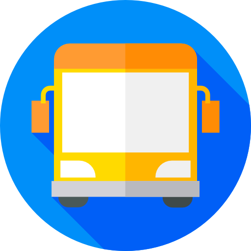 Bus Flat Circular Flat icon