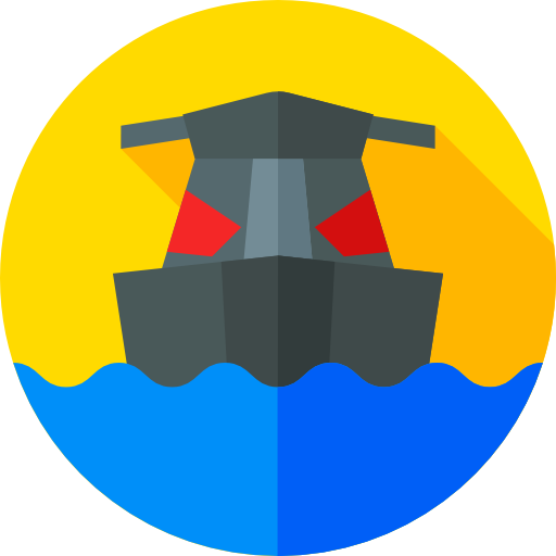 moto acuática Flat Circular Flat icono