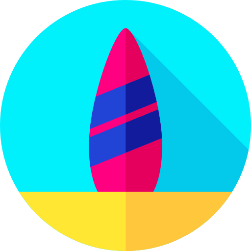 surfen Flat Circular Flat icoon