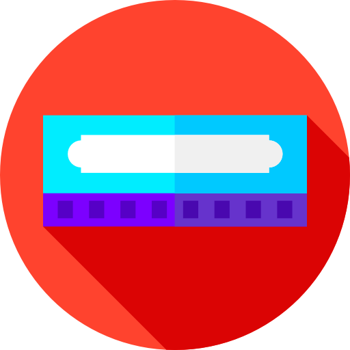 mondharmonica Flat Circular Flat icoon