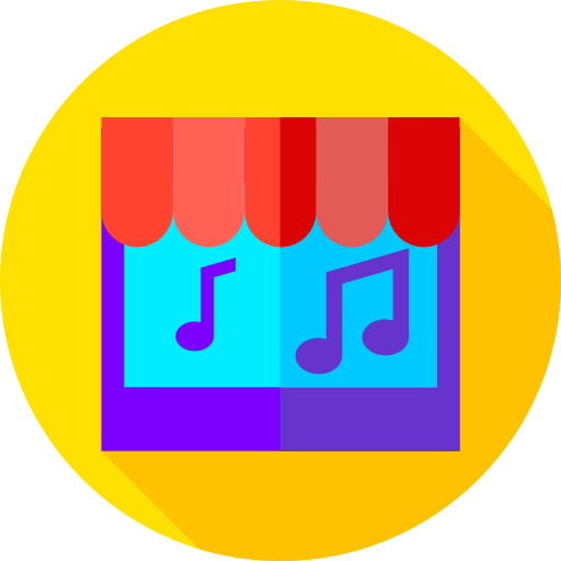 Music shop Flat Circular Flat icon