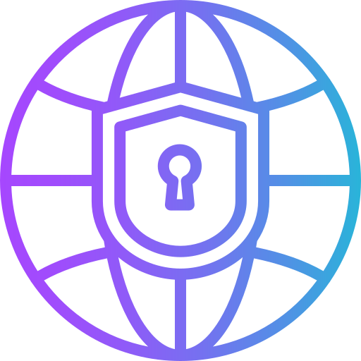 globalne bezpieczeństwo Generic gradient outline ikona
