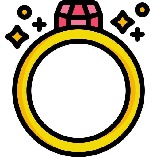 pierścionek zaręczynowy Generic color outline ikona