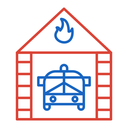 Пожарная станция Generic color outline иконка