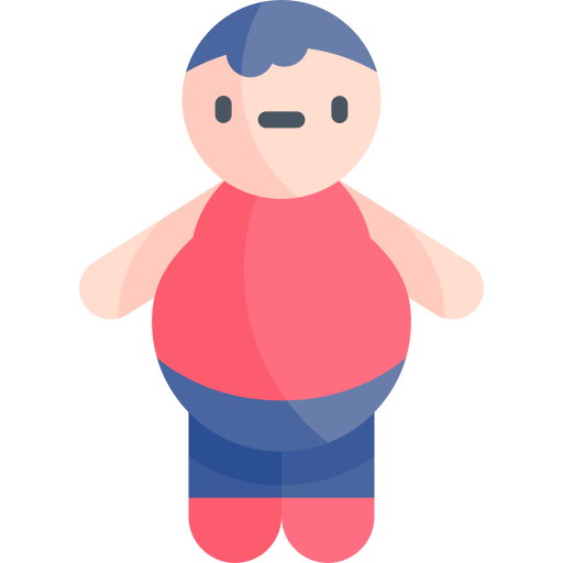 obesidad Kawaii Flat icono