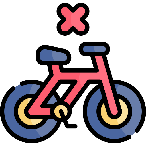 sin bicicleta Kawaii Lineal color icono