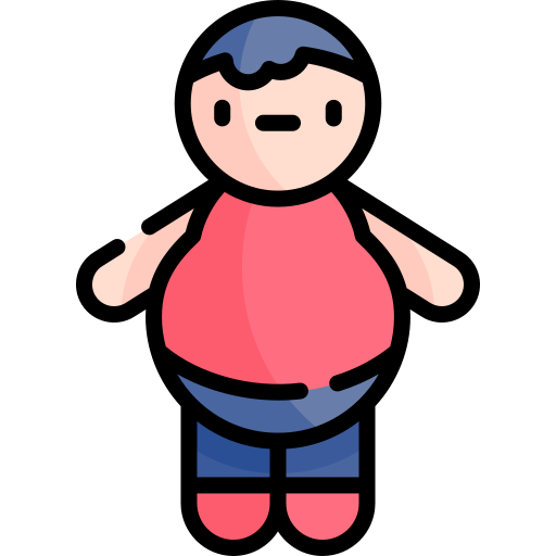 obesità Kawaii Lineal color icona