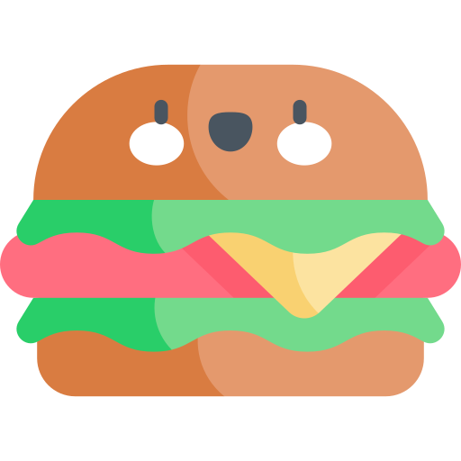 comida rápida Kawaii Flat icono