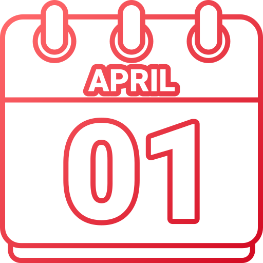 1 aprile Generic gradient outline icona