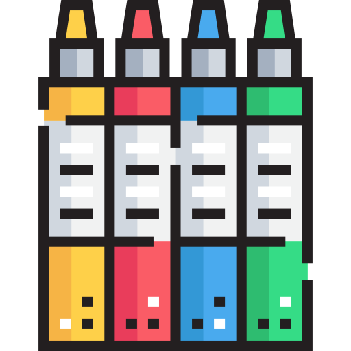 lapices de colores Detailed Straight Lineal color icono