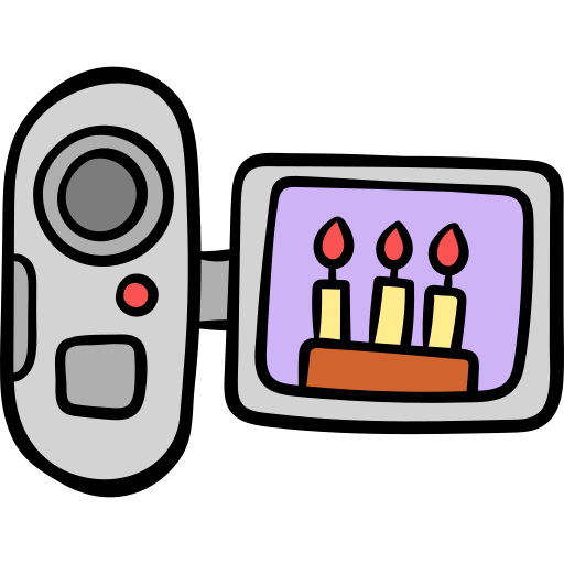 Video camera Hand Drawn Color icon