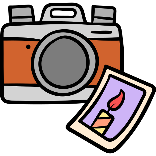 cámara Hand Drawn Color icono