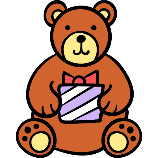 oso de peluche Hand Drawn Color icono