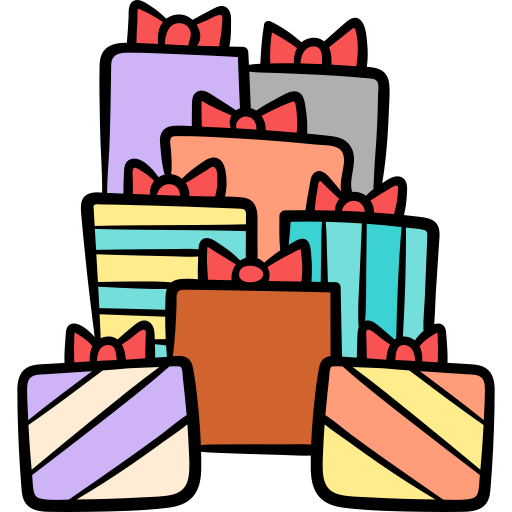 Gifts Hand Drawn Color icon