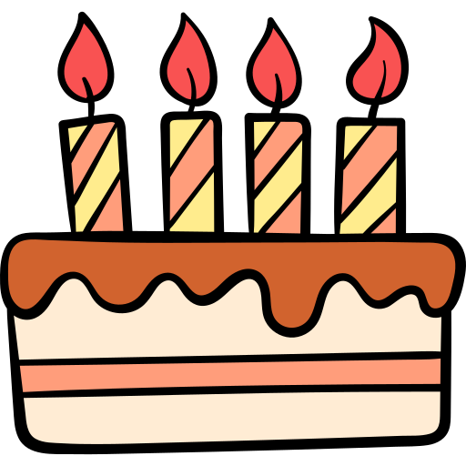 Торт на день рождения Hand Drawn Color иконка