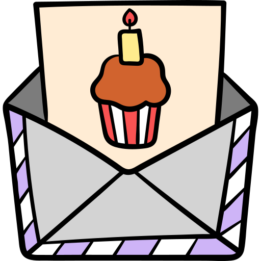 Birthday invitation Hand Drawn Color icon