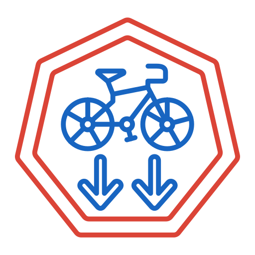 Cycle lane Generic color outline icon