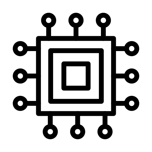 Procesador Generic black outline icono