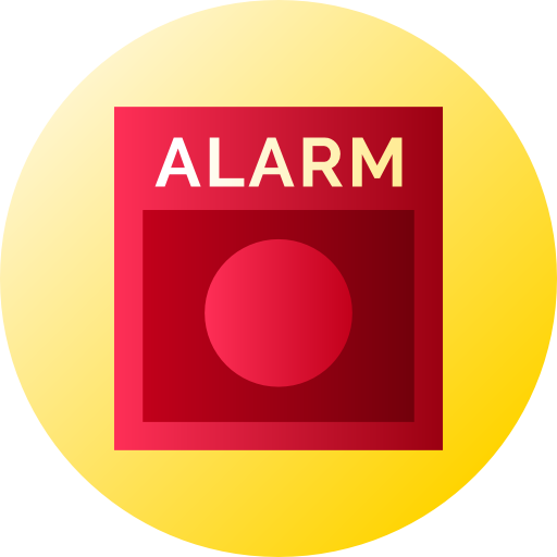allarme antincendio Flat Circular Gradient icona
