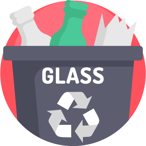 Glass bin Detailed Flat Circular Flat icon