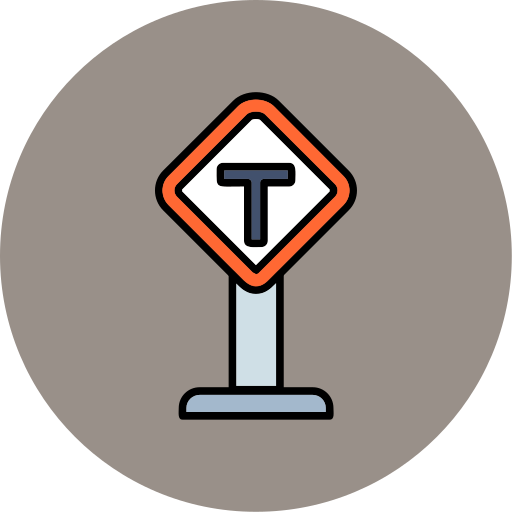 T junction Generic color lineal-color icon