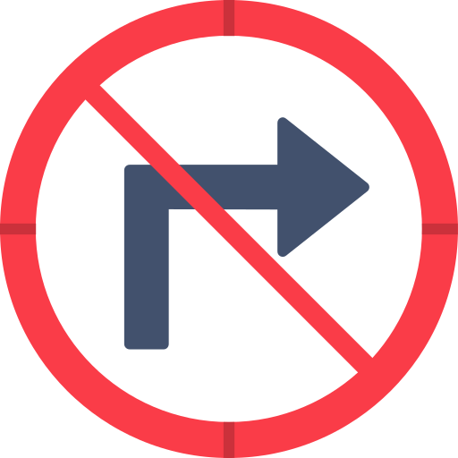 No turn right Generic color fill icon
