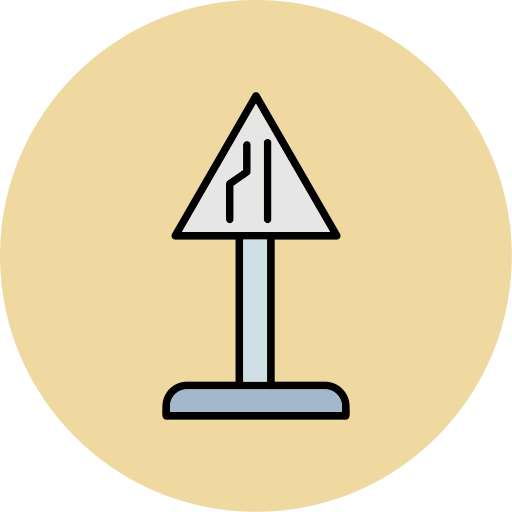 End of additional lane Generic color lineal-color icon