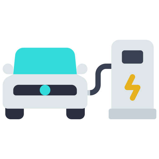 Car charging Juicy Fish Flat icon