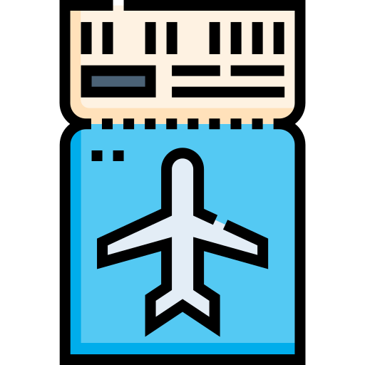 biglietto aereo Detailed Straight Lineal color icona