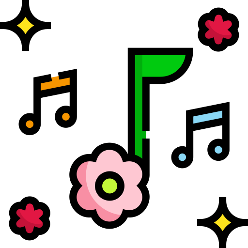 音楽 Detailed Straight Lineal color icon