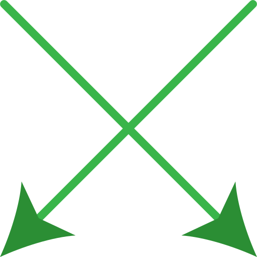 flechas diagonales Generic color fill icono