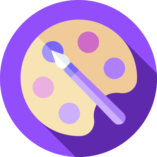 paleta de color Flat Circular Flat icono