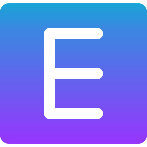 Letter e Generic gradient fill icon