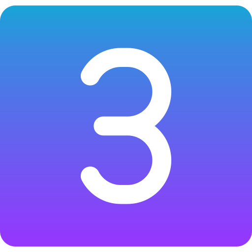 numero 3 Generic gradient fill icono