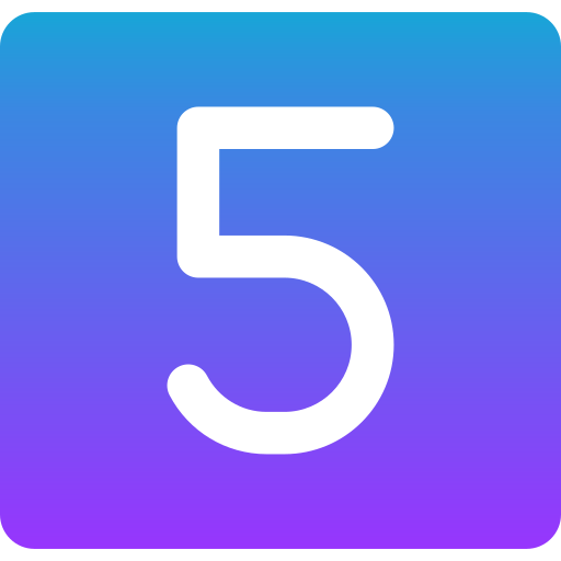 nummer 5 Generic gradient fill icon