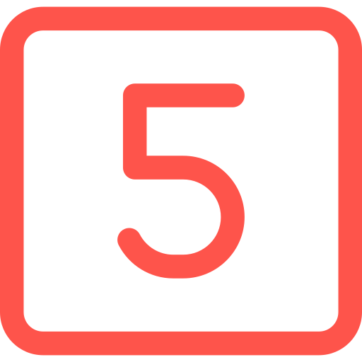 numero 5 Generic color outline icona