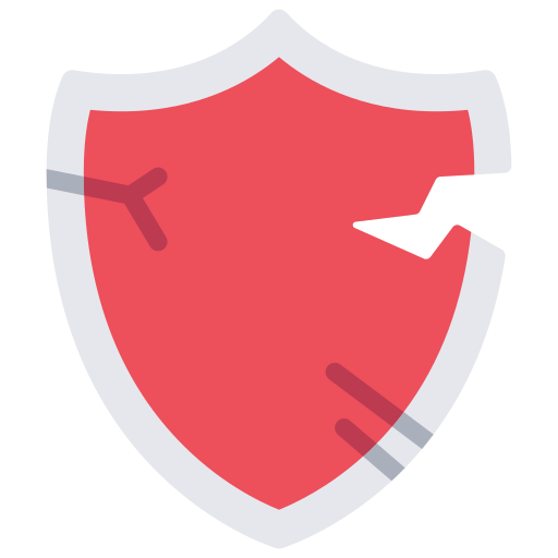 Broken shield Juicy Fish Flat icon