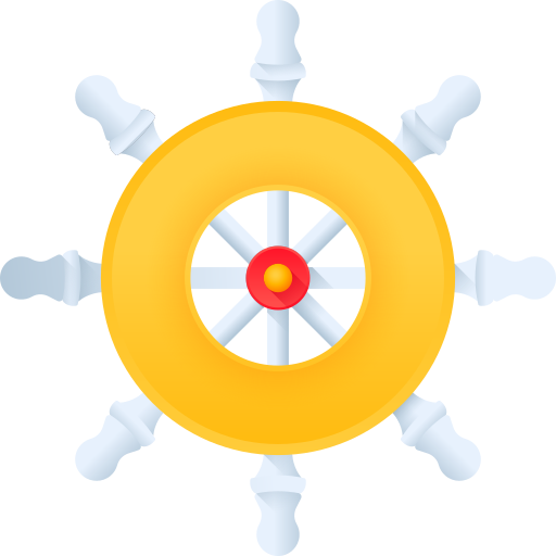 Ship wheel 3D Color icon