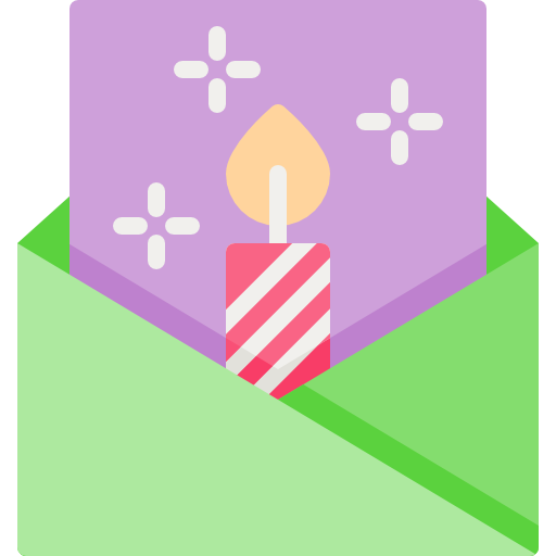 verjaardagsuitnodiging Special Flat icoon