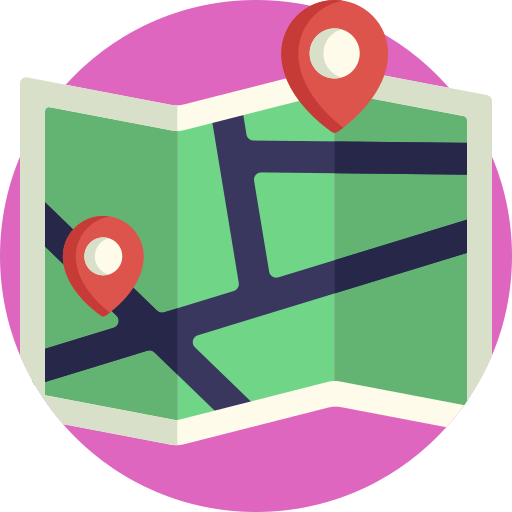 Map Detailed Flat Circular Flat icon