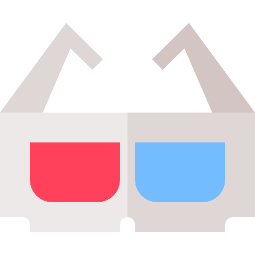 3d glasses Basic Straight Flat icon