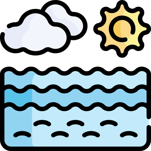 playa Kawaii Lineal color icono