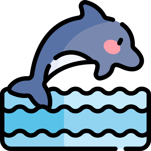 delfin Kawaii Lineal color icon