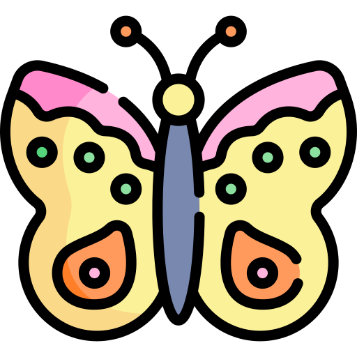 farfalla Kawaii Lineal color icona