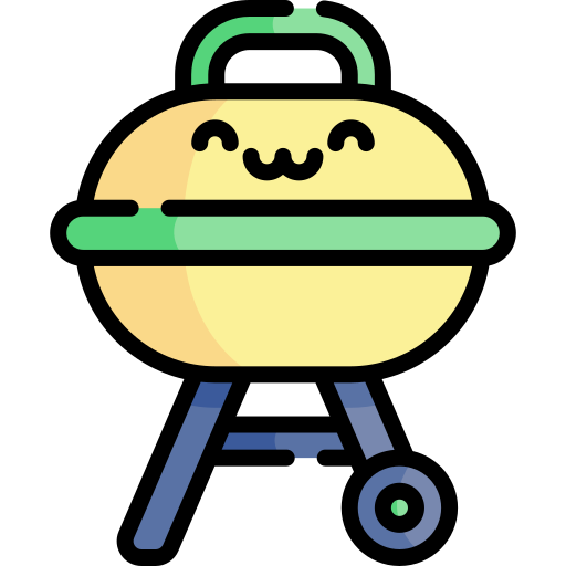 barbecue Kawaii Lineal color icona